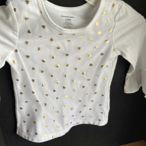 White Gold Heart mid-arm Sleeve Shirt - Picture 10 of 10